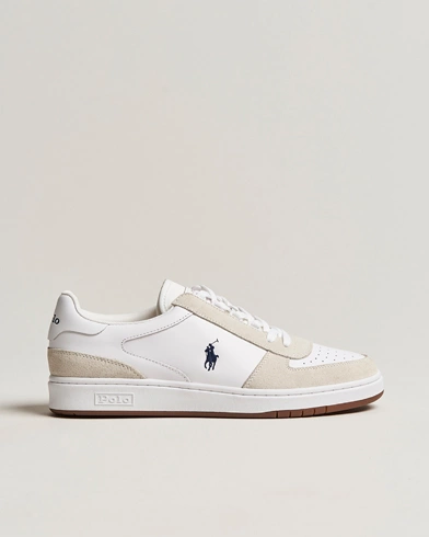 Herre | Sko i mokka | Polo Ralph Lauren | CRT Leather/Suede Sneaker White/Beige