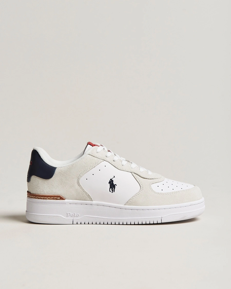 Herre | | Polo Ralph Lauren | Masters Court Suede Sneaker White/Navy/Red