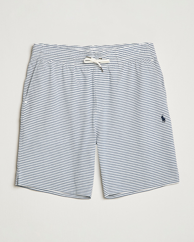 Herre |  | Polo Ralph Lauren | Brused Spa Jersey Striped Sweatshorts White/Blue