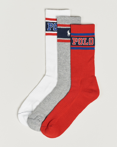 Herre |  | Polo Ralph Lauren | Varsity 3-Pack Sock Red/Grey/White