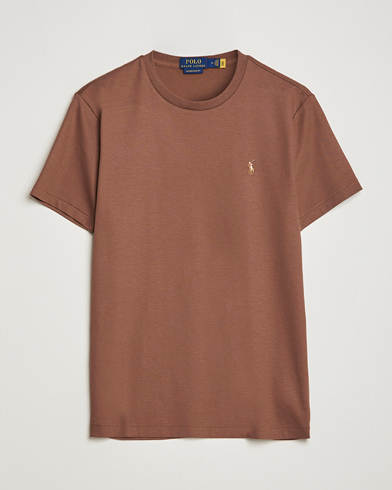 Herre |  | Polo Ralph Lauren | Luxury Pima Cotton Crew Neck T-Shirt English Brown