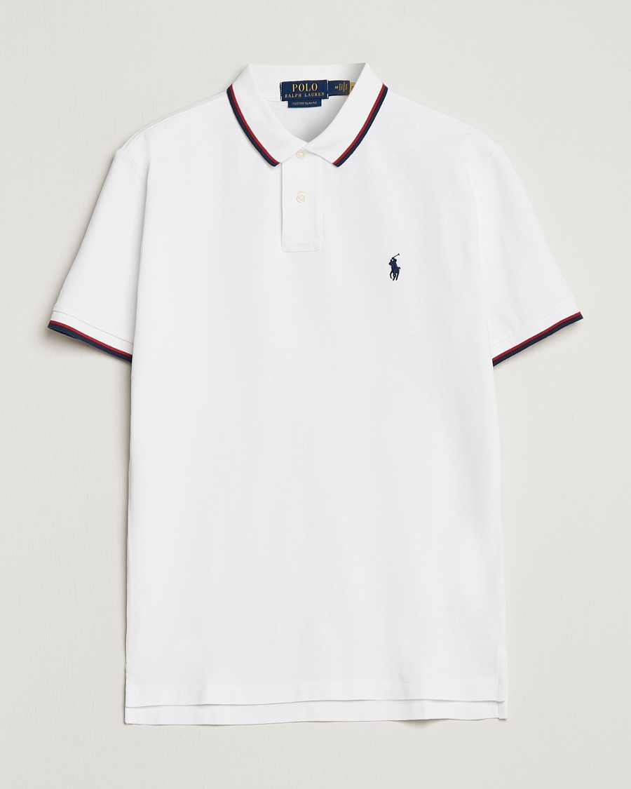 Polo Ralph Lauren Custom Slim Fit Tipped Polo White – Hvit