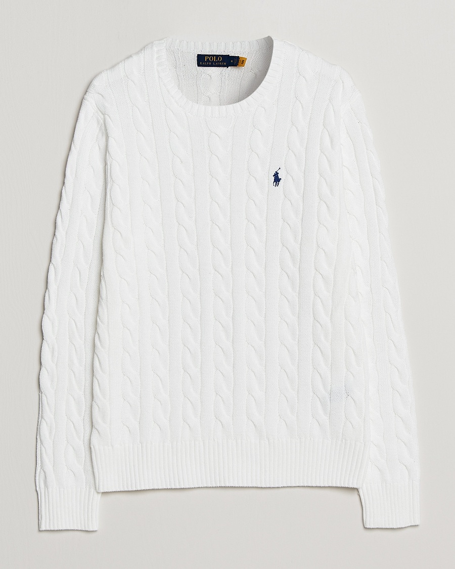 Polo Ralph Lauren Cotton Cable Pullover White – Hvit