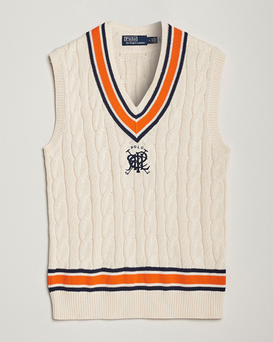 Herre |  | Polo Ralph Lauren | Cricket V-Neck Knitted Vest Cream Multi