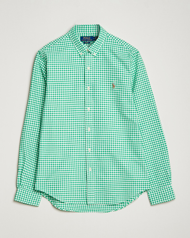 Herre | Preppy Authentic | Polo Ralph Lauren | Slim Fit Oxford Checked Shirt Emerald/White