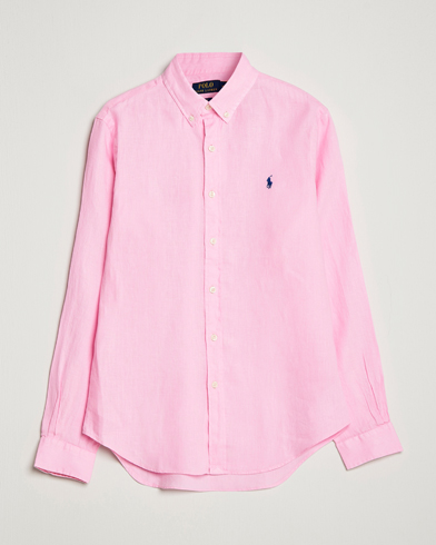 Herre | Plagg i lin | Polo Ralph Lauren | Slim Fit Linen Button Down Shirt Carmel Pink