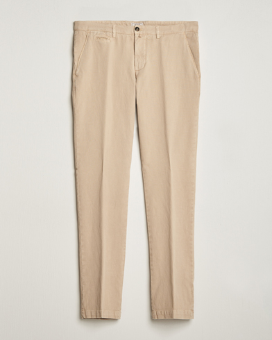 Herre |  | Briglia 1949 | Slim Fit Diagonal Cotton Stretch Trousers Beige