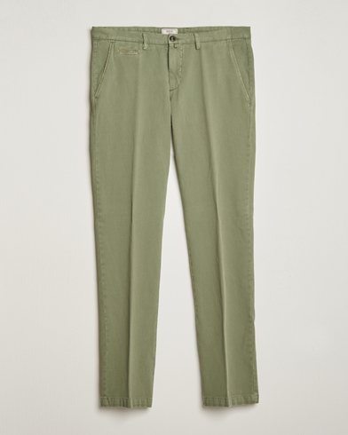 Herre | Plagg i lin | Briglia 1949 | Slim Fit Diagonal Cotton Stretch Trousers Olive