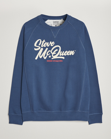 Herre | Sweatshirts | Barbour International | Holtz Steve McQueen Crew Neck Sweatshirt Blue