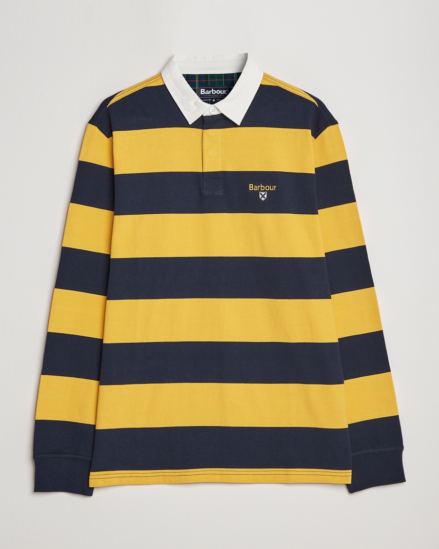 Herre | | Barbour Lifestyle | Hollywell Striped Rugby Navy/Yellow