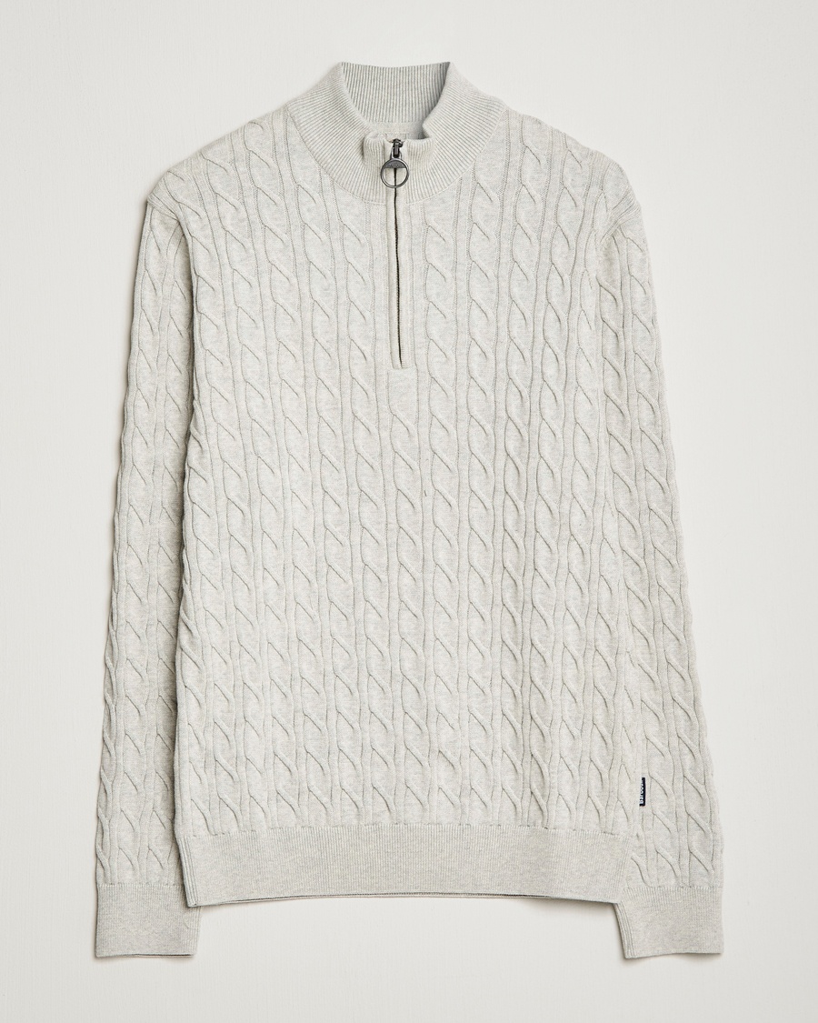 Herre | | Barbour Lifestyle | Cable Knit Half Zip Ecru Marl