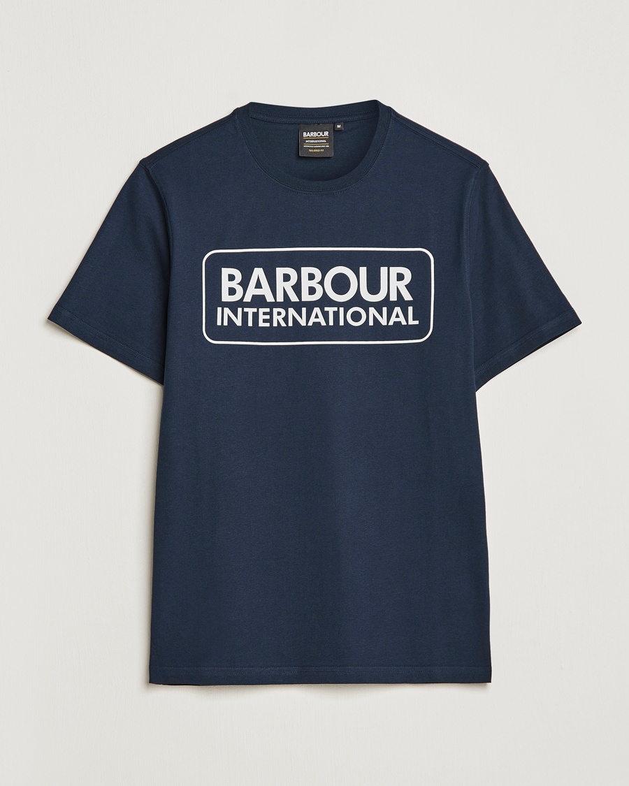 Herre | | Barbour International | Large Logo Crew Neck Tee Navy