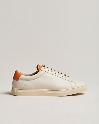 Herre |  | Zespà | ZSP4 Nappa Leather Sneakers Off White/Pumpkin