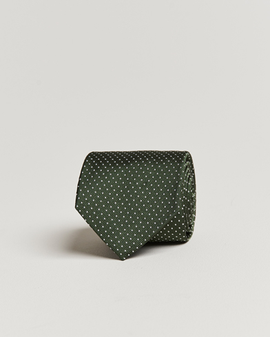 Herre | Slips | Amanda Christensen | Micro Dot Classic Tie 8 cm Olive/White