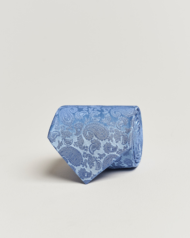 Herre | Slips | Amanda Christensen | Silk Tonal Paisley Tie 8 cm Sky Blue