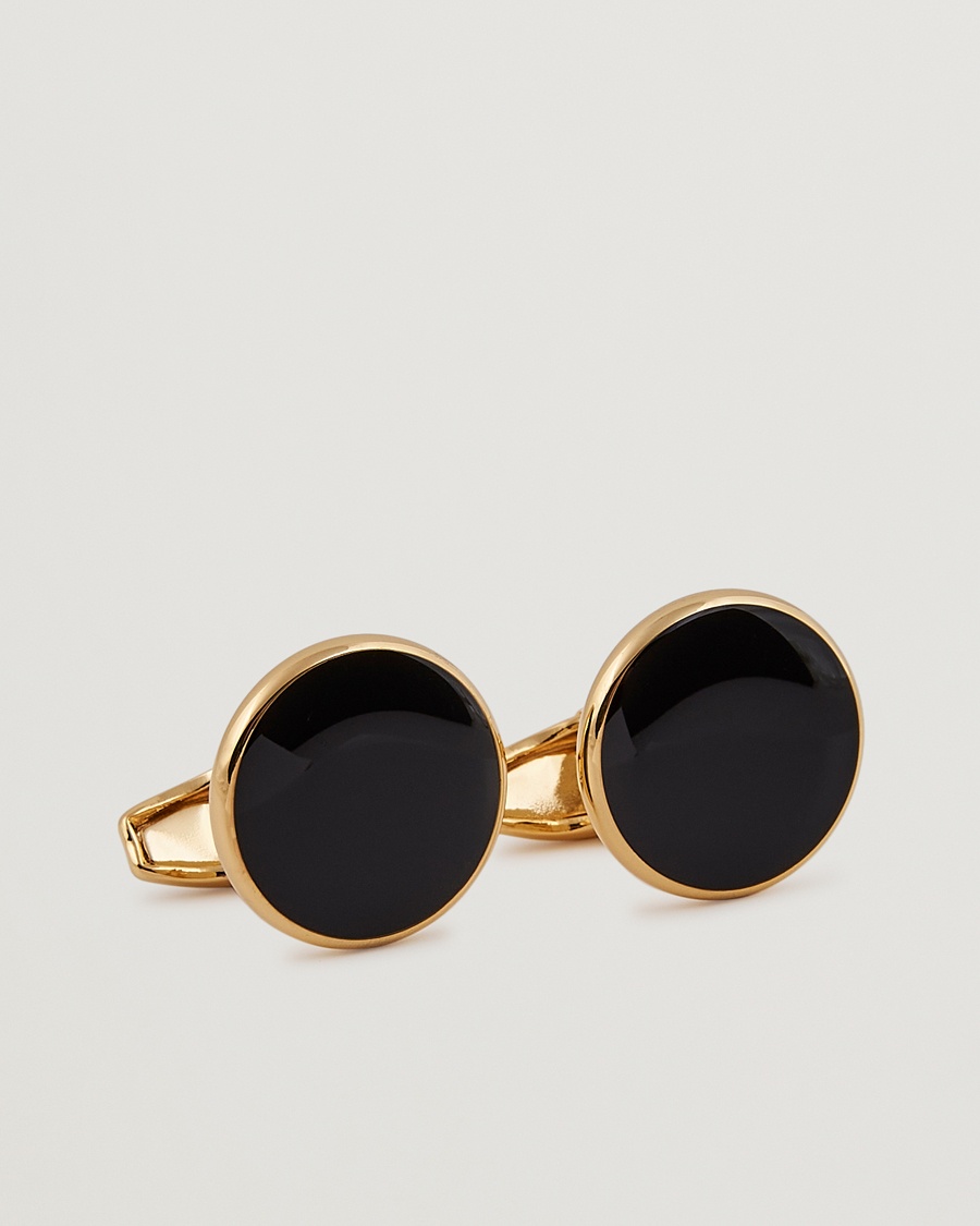 Amanda Christensen Cufflink & Shirt Studs Set Black/Gold – Gull