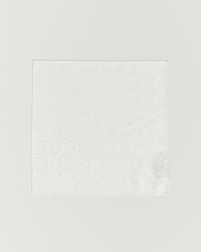 Herre |  | Amanda Christensen | Tonal Paisley Silk Pocket Square Cream