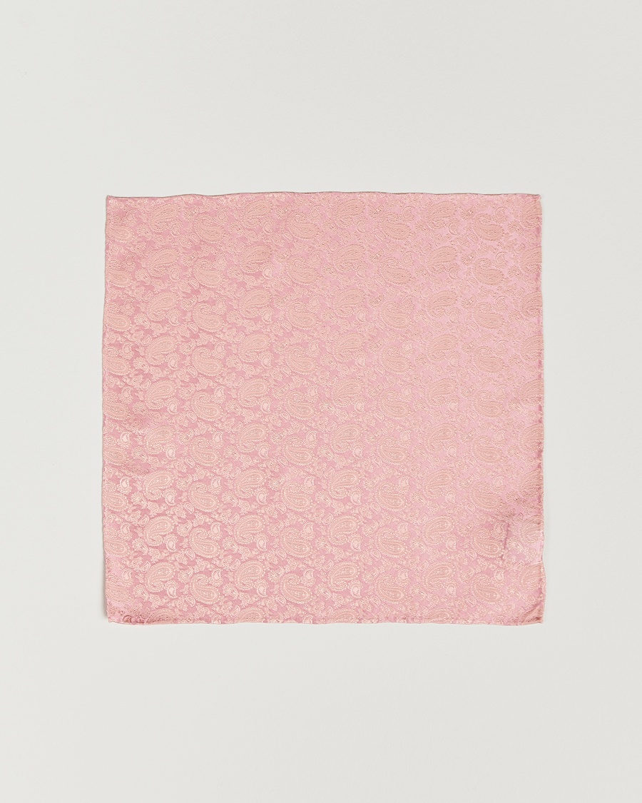 Amanda Christensen Tonal Paisley Silk Pocket Square Powder Pink – Rosa