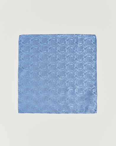 Herre |  | Amanda Christensen | Tonal Paisley Silk Pocket Square Sky Blue
