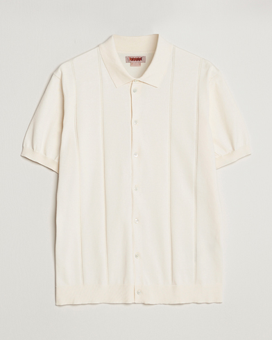 Herre |  | Baracuta | Horatio Cotton Garment Dyed Knitted Polo Shirt Ivory