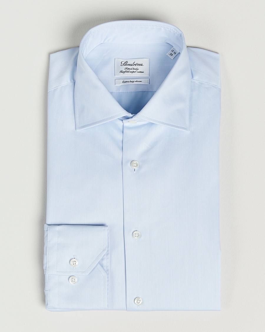 Herre | | Stenströms | Fitted Body X-Long Sleeve Shirt Light Blue
