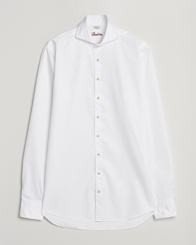 Herre |  | Stenströms | Fitted Body X-Long Sleeve Washed Shirt White