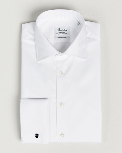 Herre |  | Stenströms | Fitted Body X-Long Sleeve Double Cuff Shirt White