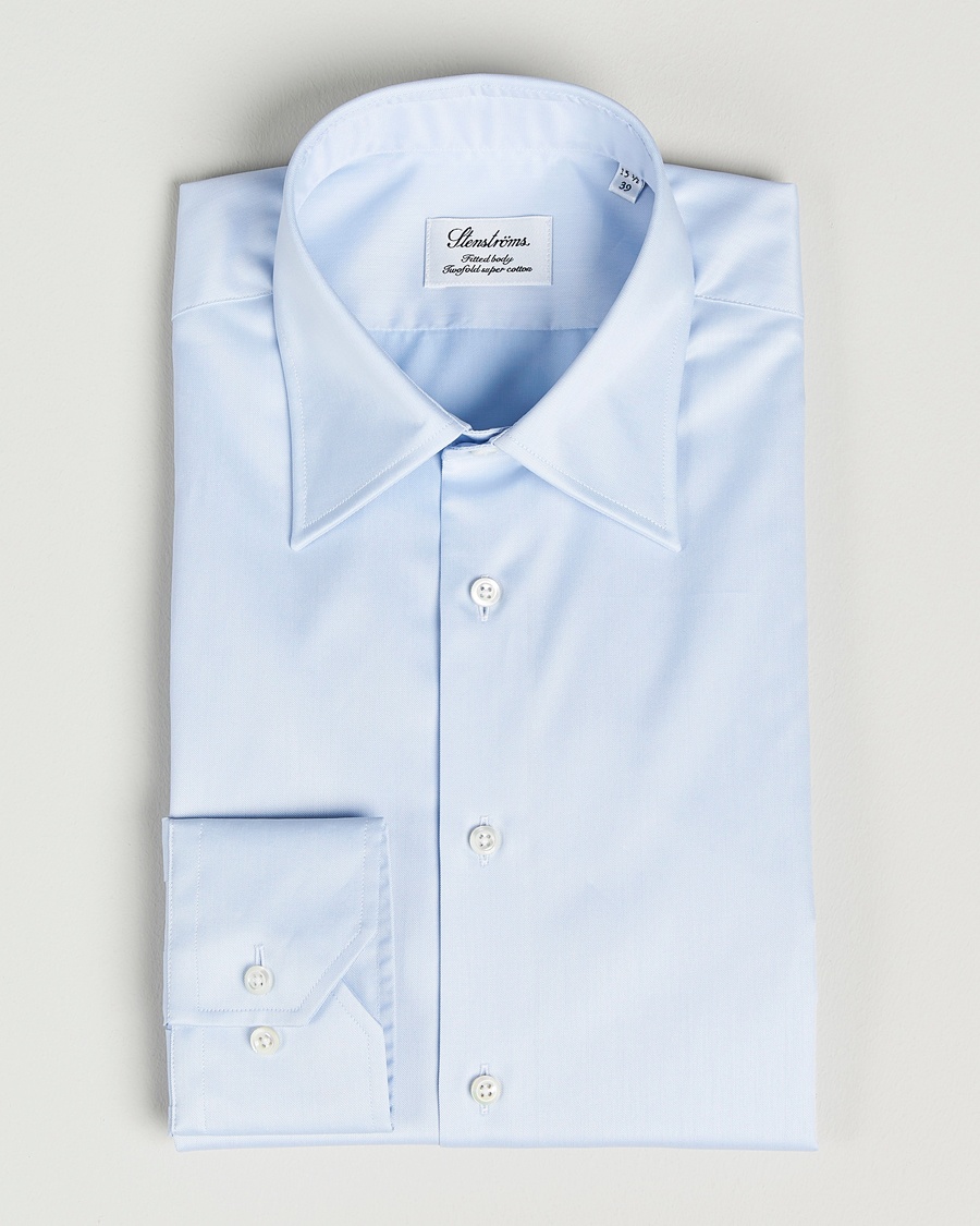  Fitted Body Kent Collar Shirt Light Blue