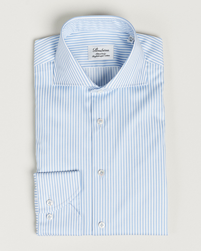 Herre | Stenströms | Stenströms | Fitted Body Striped Cut Away Shirt Blue/White