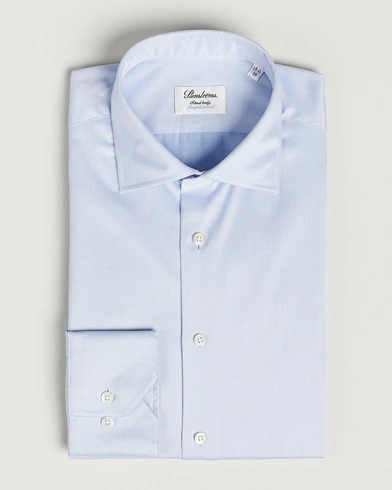 Herre | Business & Beyond | Stenströms | Fitted Body Twofold Stretch Shirt Light Blue