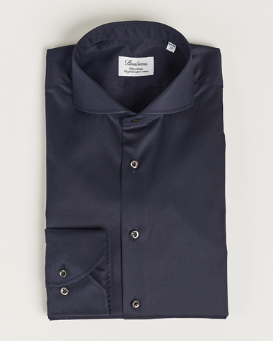 Herre | Formelle | Stenströms | Fitted Body Extreme Cut Away Shirt Navy