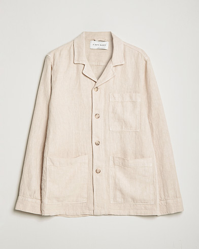 Herre | A Day's March | A Day's March | Bangher Linen Overshirt Oyster