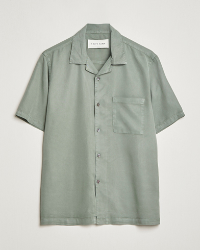 Herre | Kortermede skjorter | A Day's March | Yamu Short Sleeve Tencel Shirt Dusty Green