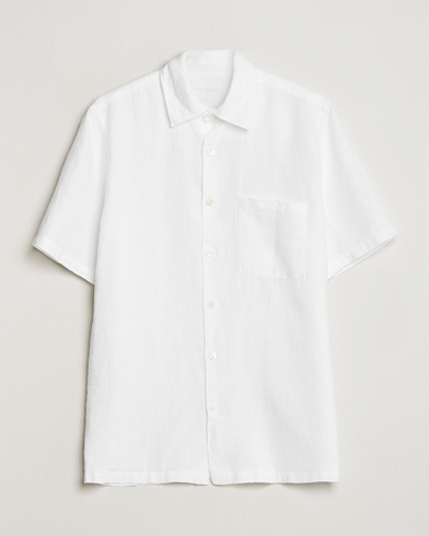 Herre | Kortermede skjorter | A Day's March | Khito Short Sleeve Linen Shirt White