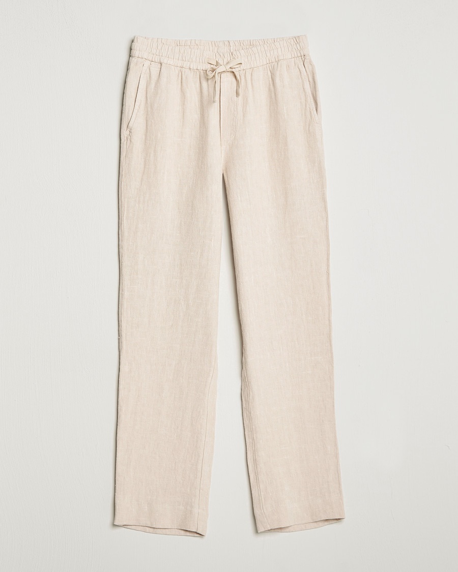 Herre | | A Day's March | Tamait Drawstring Linen Trousers Oyster