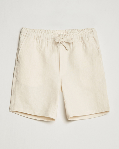 Herre | Shorts | A Day's March | Ipu Drawstring Linen Shorts Oyster