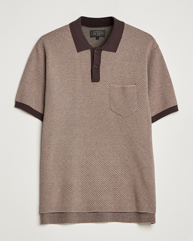 Herre | Japanese Department | BEAMS PLUS | Two-Tone Jacquard Polo Brown