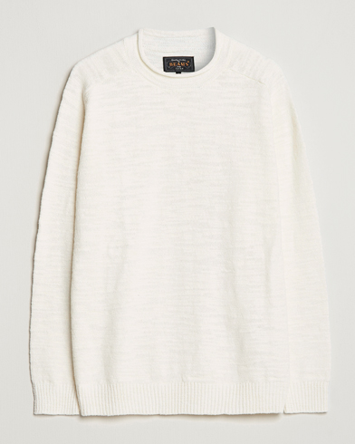 Herre | Japanese Department | BEAMS PLUS | Linen Crew Neck Sweater White