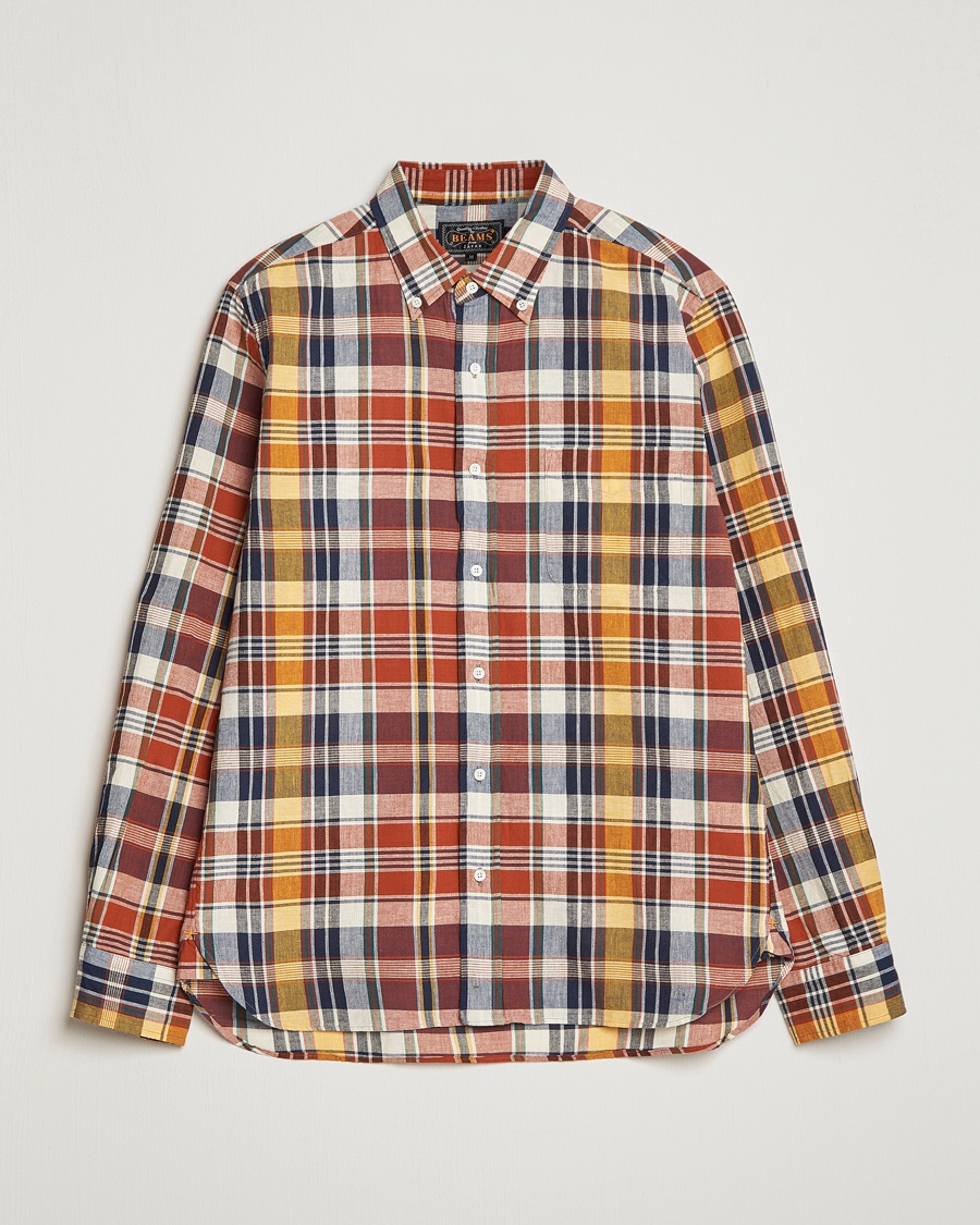 Herre | | BEAMS PLUS | Indian Madras Button Down Shirt Brown Check