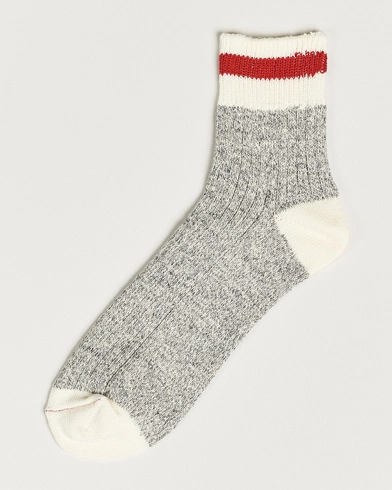 Herre | Sokker | BEAMS PLUS | 1/4 Rag Socks Grey/Red