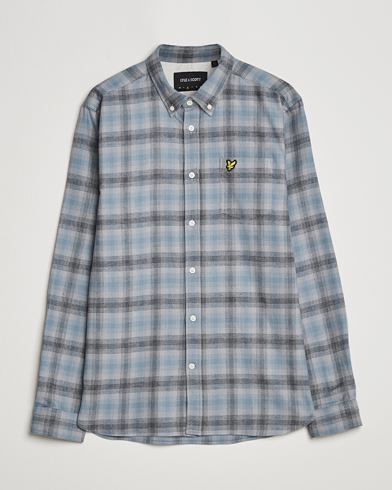 Herre | Flanellskjorter | Lyle & Scott | Button Down Flannel Shirt Cold Grey