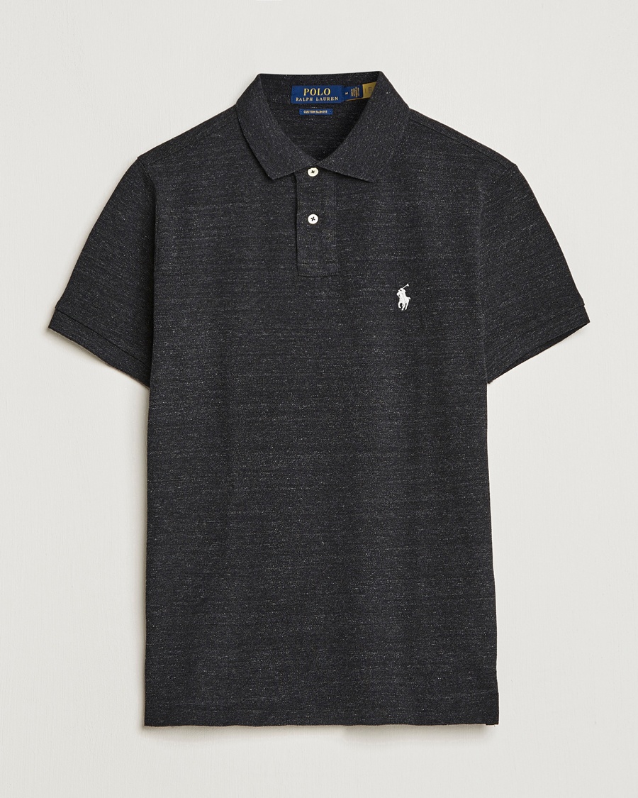 Polo Ralph Lauren Custom Slim Fit Polo Black Marl Heather