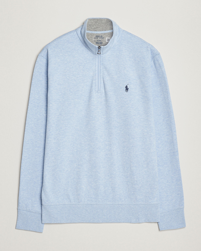 Herre |  | Polo Ralph Lauren | Double Knit Half-Zip Sweater Elite Blue Heather