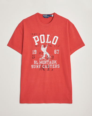 Herre | 50% salg | Polo Ralph Lauren | Graphic Logo Jerset Crew Neck T-Shirt Evening Red