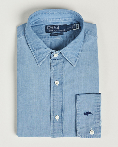 Herre |  | Polo Ralph Lauren | Custom Fit Denim Dress Shirt French Blue