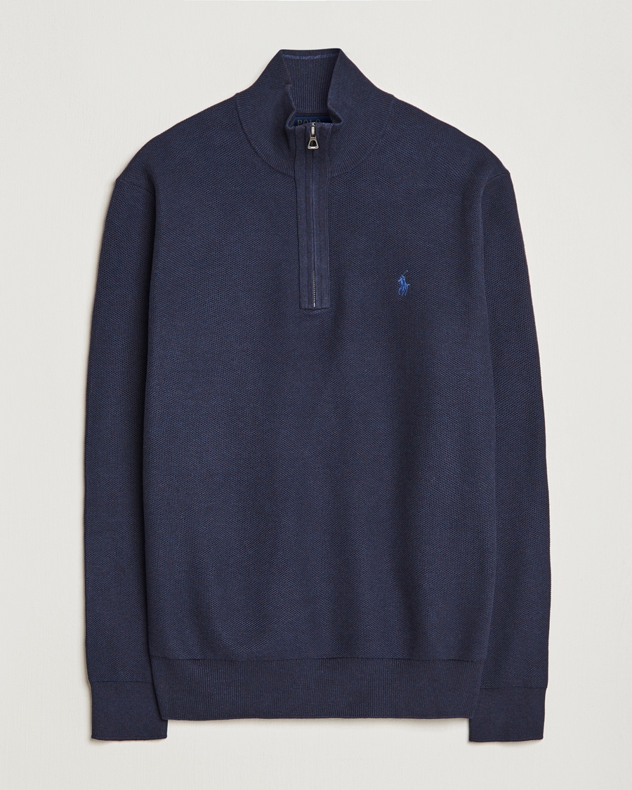 Herre | Polo Ralph Lauren | Polo Ralph Lauren | Textured Half-Zip Navy Heather