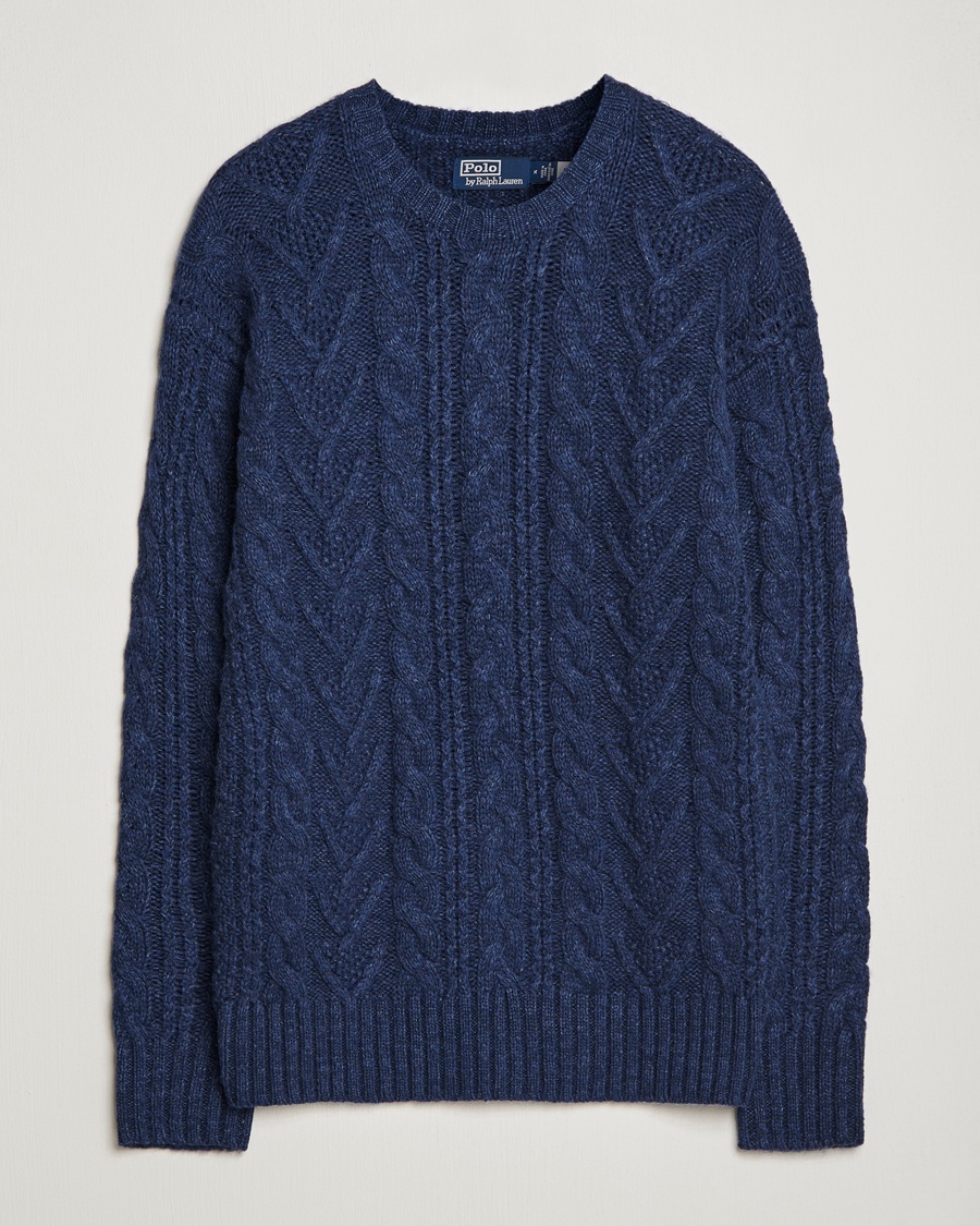 Herre | | Polo Ralph Lauren | Knitted Fishermen Sweater Mid Blue Heather