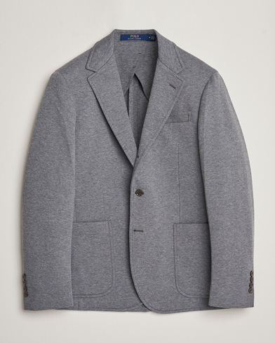 Herre | Bomullsblazer | Polo Ralph Lauren | Double Knit Jersey Blazer Medium Grey Heather