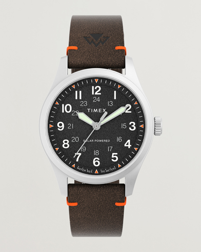 Herre | Skinnrem | Timex | Field Post Solar Watch 36mm Textured Black Dial