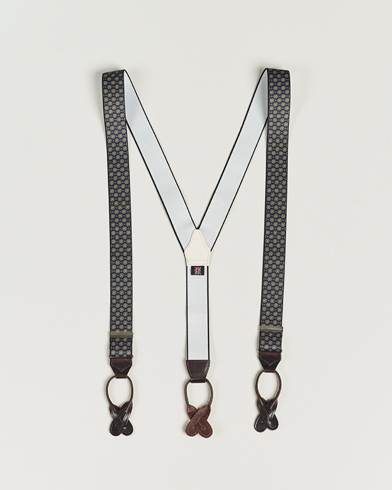Herre | Bukseseler | Albert Thurston | Elastic Medallion Printed Braces 35mm Blue
